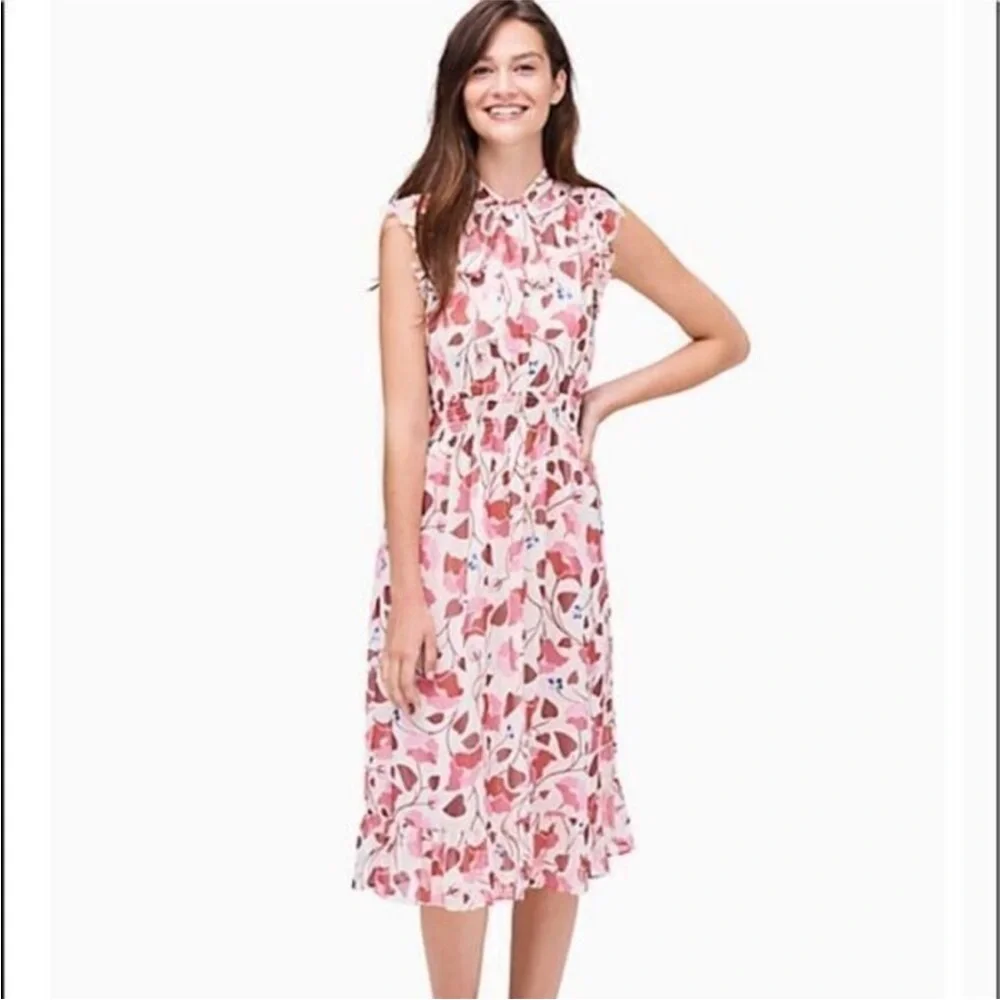 kate spade New York Nouveau Bloom Smocked Dress (M)